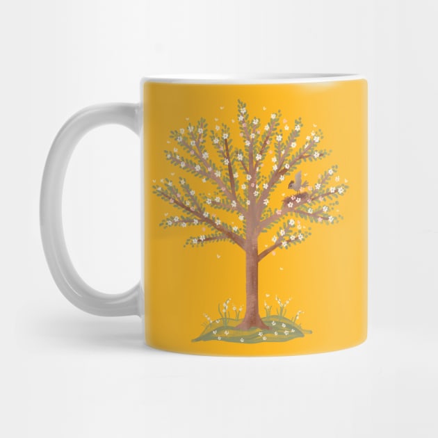 Spring Tree with Birds Nest by Rebelform